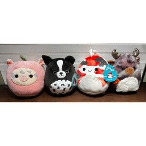 Lot Of 4 Squishmallows 8" Rosie, Monty, Dandii & Greggor  plush plushies